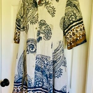 NWOT..SPIGHE DI LINO…Bohemian linen dress